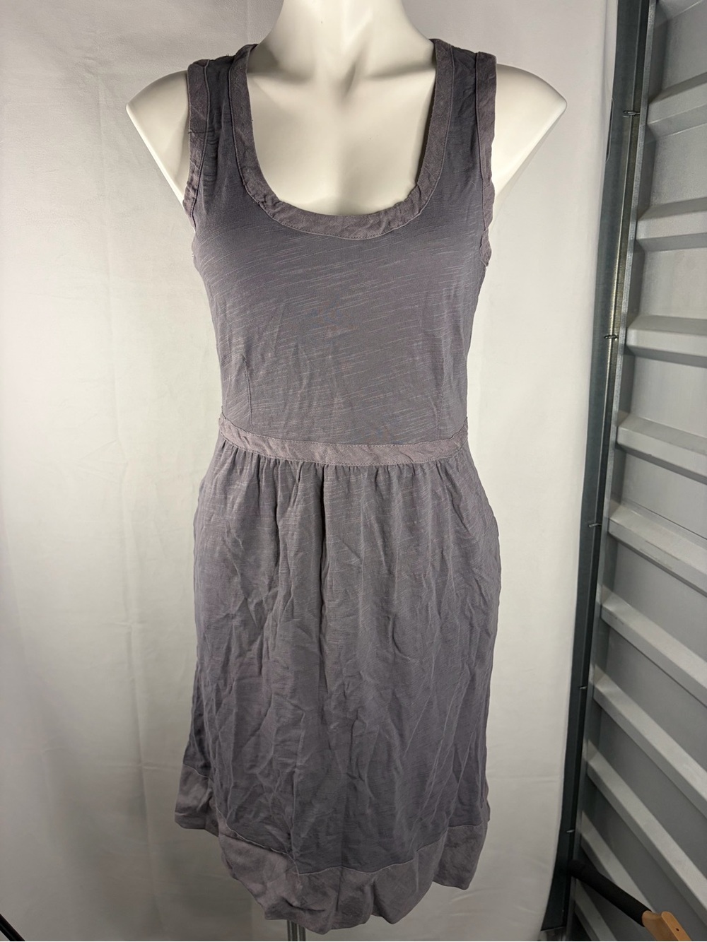 J. Crew Sleeveless Scoop Neck Midi Dress in Dusty Gray